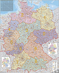 PLZ Karte Deutschland - Magnetwand