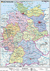 Politische Deutschland Landkarte im Posterformat