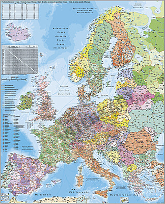 Europe Post Code Map