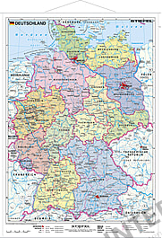 Politische Deutschlandkarte Mit Holzleisten 120 X 160cm