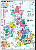 Postleitzahlenkarte (PLZ) von Großbritannien