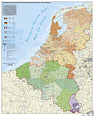 Benelux PLZ Karte Poster 97 x 118cm
