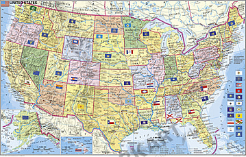 Postcode Wall Map USA