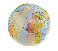 Aufblasbarer Globus mit Zeitzonen deutsch 40cm
