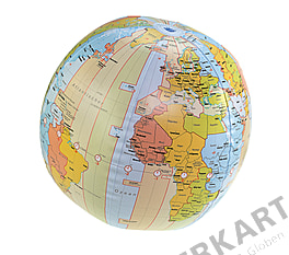 Inflatable globe with time zones german 16