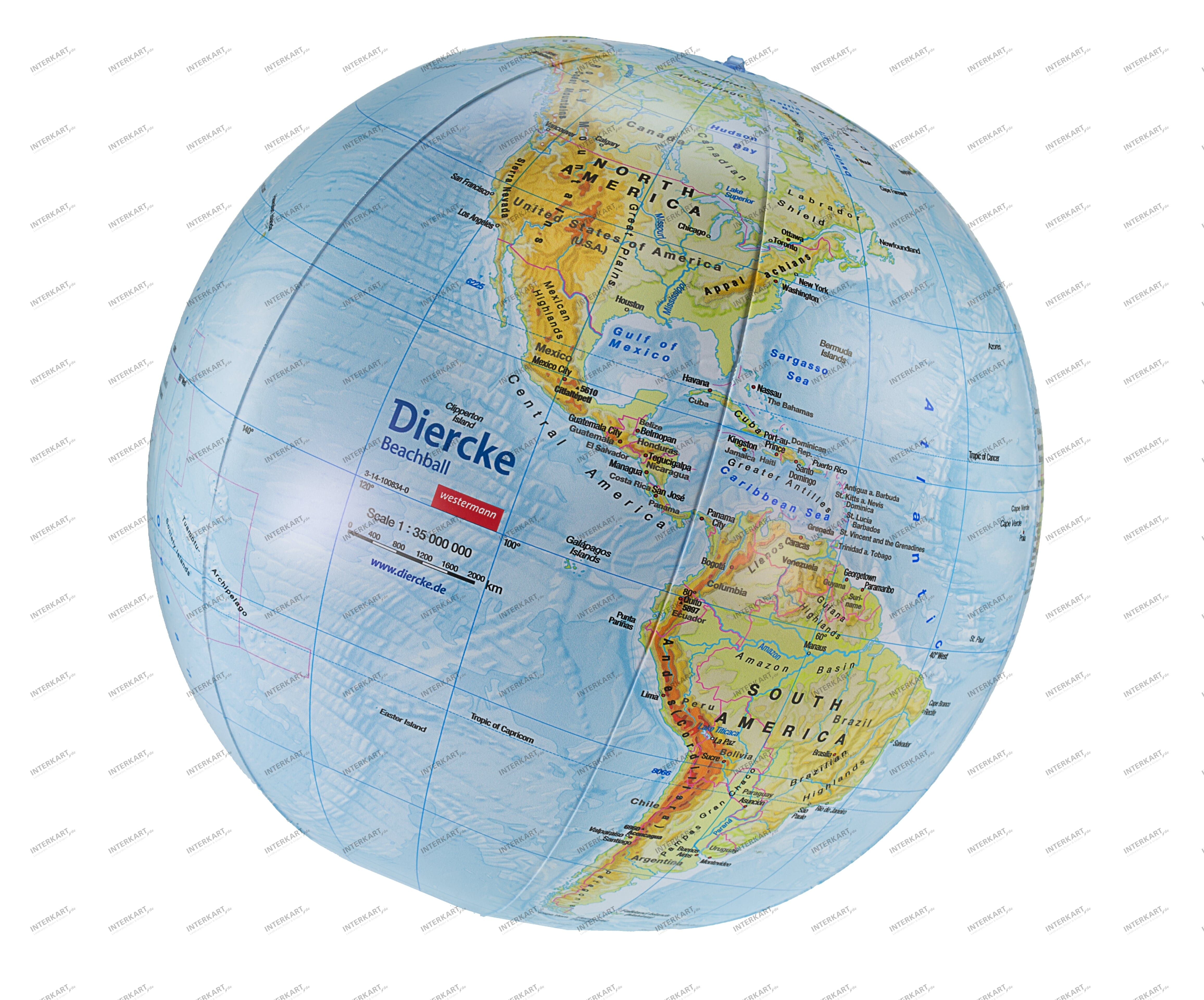 Aufblasbarer Globus physikalisch 40 cm - englisch