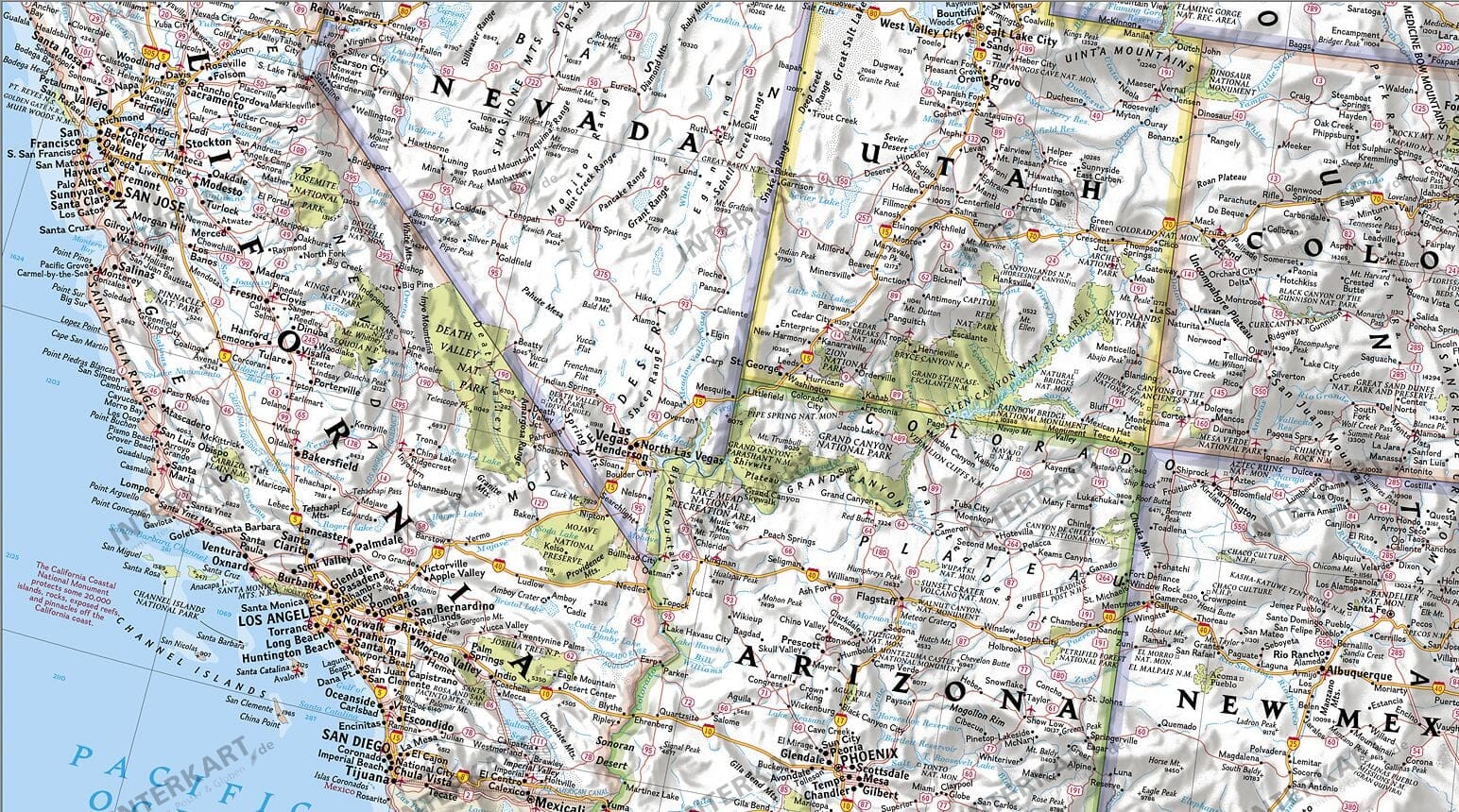 Nationalparks Rubbeln USA Wandkarte Maps International Rubbelkarte der Vereinigten Staaten US-Bundesstaaten Detaillierte Kartographie 