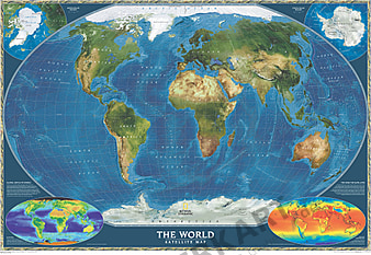 Satelliten Poster Satelliten Weltkarte von National Geographic