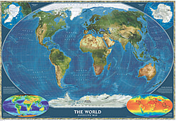 Satelliten Poster Satelliten Weltkarte von National Geographic