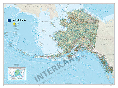 Alaska Landkarte 103 X 77cm