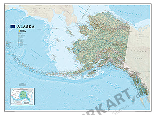 National Geographic Alaska Wall Map