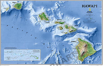 Hawaii Wall Map - Hawaii Map from National Geographic