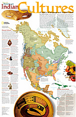 Kultur der Indianer Karte -  Poster von National Geographic