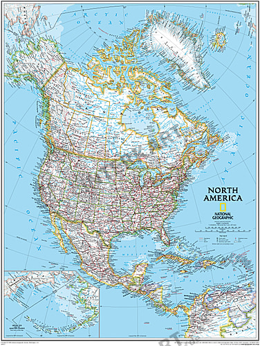 Politische Nord Amerika Karte Grossformat 91 X 117cm