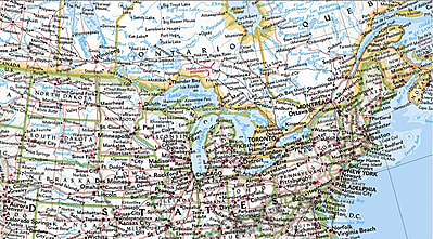 pics America Canada Border Map political north america wall map standard size 61 x 76cm