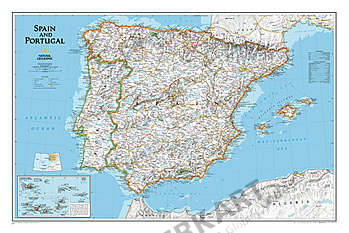 Landkarte Spanien und Landkarte Portugal von National Geographic