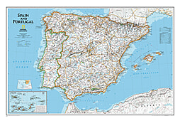 Landkarte Spanien und Landkarte Portugal von National Geographic
