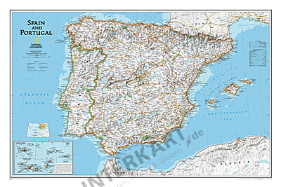 pic Spanien Landkarte Städte spanien portugal landkarte 84 x 56cm