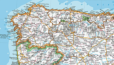 Spanien Portugal Landkarte 84 X 56cm