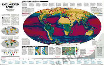 Erde in Gefahr Weltkarte als Poster von National Geographic