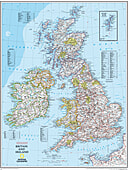 Großbritannien Landkarte, Irland Landkarte von National Geographic