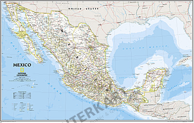 Mexico Wall Map 79 X 53cm