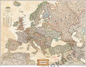 Europa Karte im antiken Stil von National Geographic