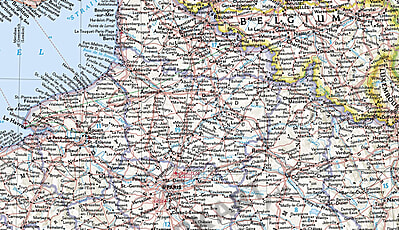 wallpapers Karte Nordfrankreich-Belgien frankreich und benelux karte 58 x 76cm