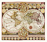 Zürner's Weltkarte (1710) 78 x 70cm