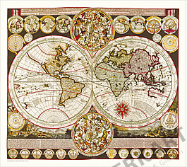 Zürner's Weltkarte (1710) online kaufen - alte historische Karte