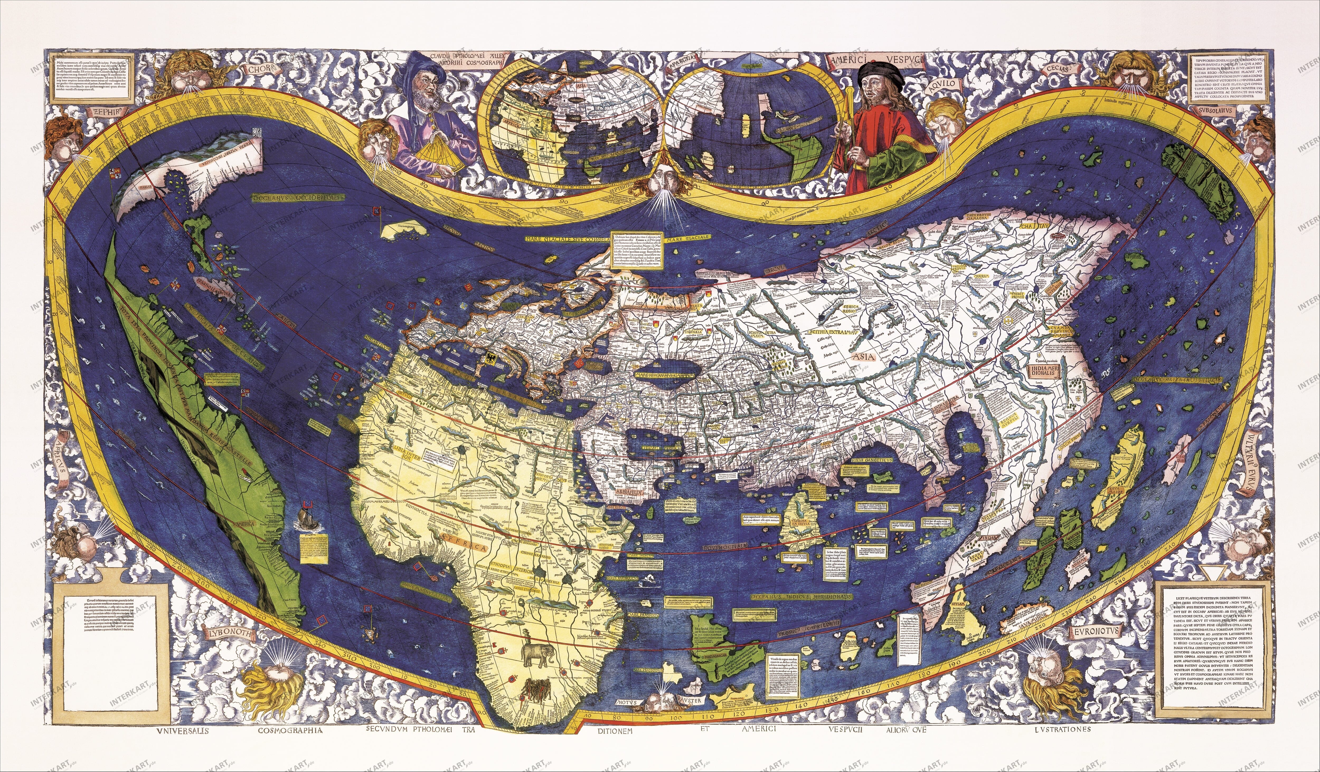 Waldseemüller's Weltkarte von 1507 - 88 x 52cm