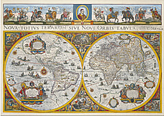 Blaeu's Weltkarte (1665) 98 x 71cm