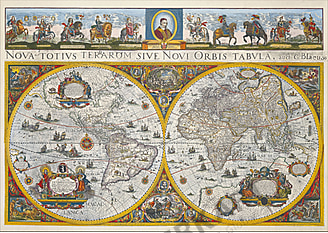 Blaeu's World Map (1665) XL 160 x 110cm