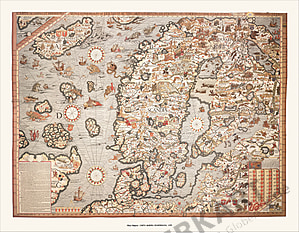 Olaus Magnus's Scandinavia (1539) 86 x 67cm