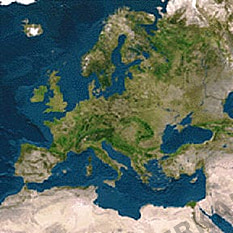 Satelliten Karte als Poster von Europa und Nordafrika