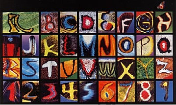 Schmetterlings Alphabet als Postkarte im 10er Set