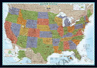 USA Poster Landkarte von National Geographic im Standardformat