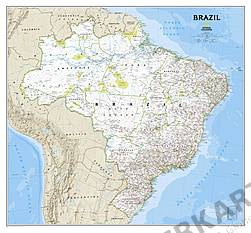Landkort over Brasilien National Geographic