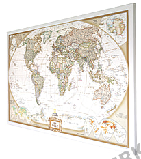 World Map Executive german on Canvas 90 x 60cm