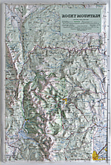 3D Relief Karte Rocky Mountain National Park und Umgebung 32 x 47cm