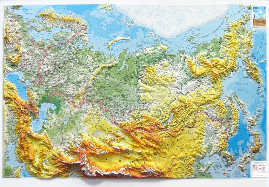 3D Relief Panorama Karte Russland XL