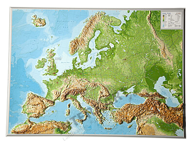 3d Reliefkarte Europa Englisch 77 X 57cm