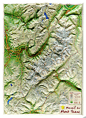3D Reliefkarte Mont Blanc klein 31 x 42cm