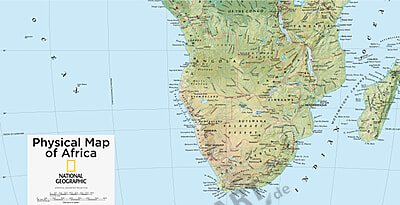 Ngs Africa Physical Wall Map