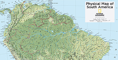 Ngs South America Physical Wall Map Ngs South America Physical Wall Map