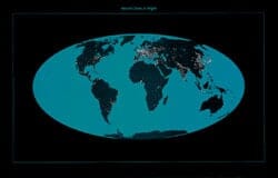 Weltkarte - Städte in der Nacht