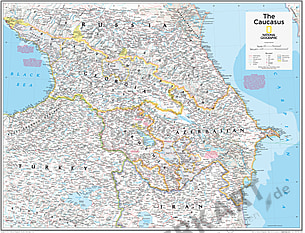 Kaukasus Karte 91 x 73cm
