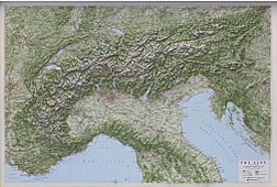 3D Reliefkarte Alpen XL