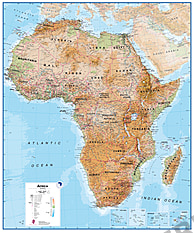 Afrika Landkarte physikalisch