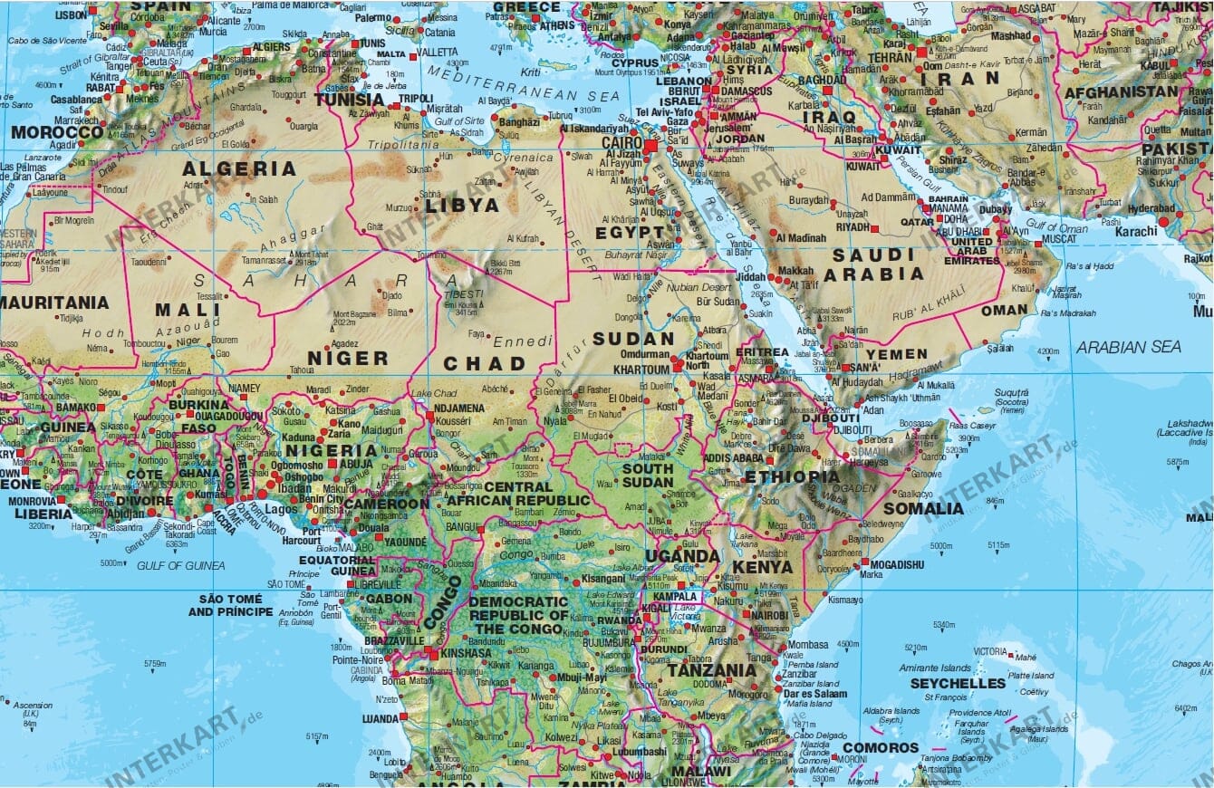Physical World Map 1 20 Mio 198 X 122cm